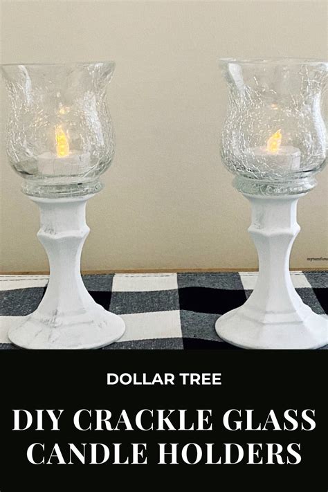 DIY Crackle Glass Pedestal Candle Holders | Dollar tree candle holders ...