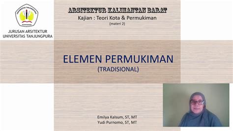 Elemen Permukiman Tradisional 01 - YouTube