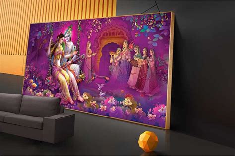 21 Best Radha Krishna Painting On Canvas KR010 | Krishna painting ...