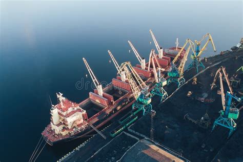 Cargo Ship in the Port Aerial View from Drone Stock Photo - Image of ...