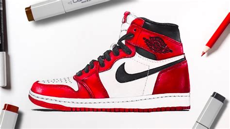 How to Draw Realistically Nike Air Jordan 1(SATISFYING!!) - YouTube