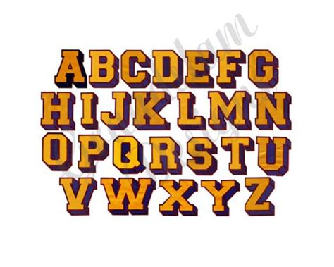 Sport Block Applique Font Machine Embroidery Font - Etsy