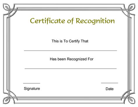 Employee Recognition Certificate Template - Card Template