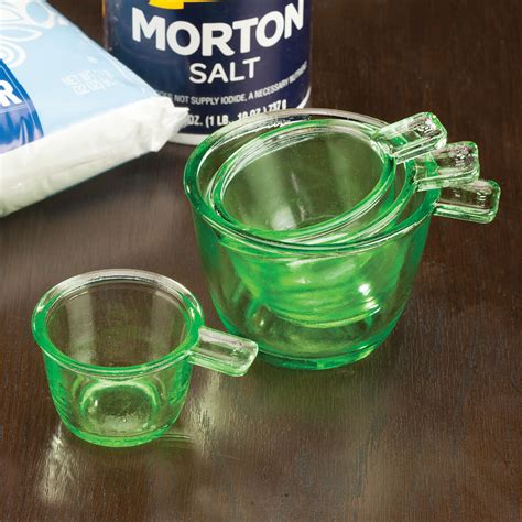 Nostalgia Style Dry Measuring Cups by Home Marketplace, Classic Green Glass, 4 842536149392 | eBay