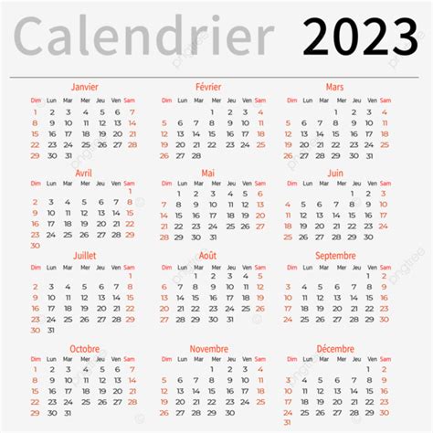 2023 Calendars PNG Transparent, 2023 French New Year Calendar Transparent Perpetual Calendar ...