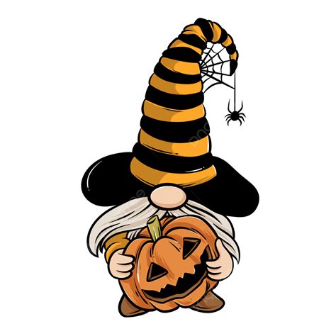 Halloween Gnome Holding Pumpkin, Halloween, Pumpkin, Gnome PNG Transparent Clipart Image and PSD ...