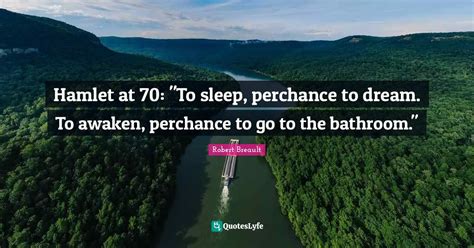 Hamlet at 70: "To sleep, perchance to dream. To awaken, perchance to g... Quote by Robert ...