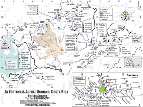 Arenal Volcano & La Fortuna Map - free printable download