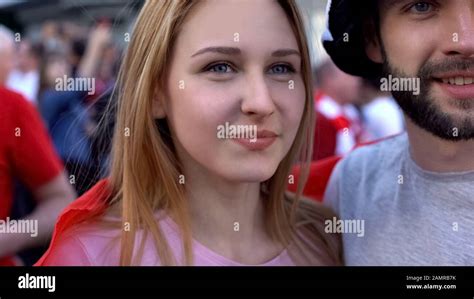 Football stadium fans close up hi-res stock photography and images - Alamy