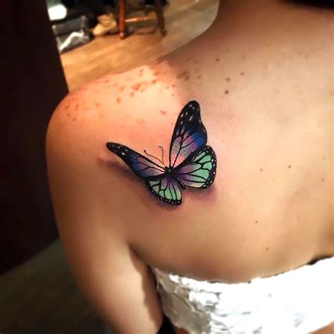 Realistic 3D Butterfly Tattoo Idea