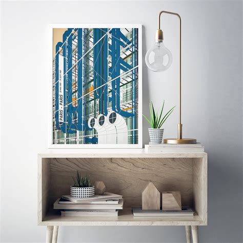 Centre Pompidou France Modern Architecture Art Print Graphic - Etsy UK