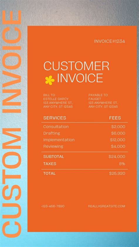 Custom Invoice Receipt specimen Template | Custom, Invoicing, Business card design