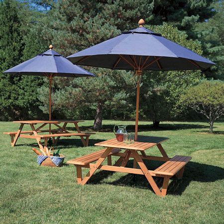 Wood picnic table with umbrella hole - Wooden Craft