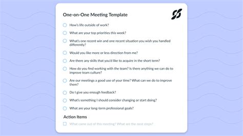 Sample One On One Meeting Template