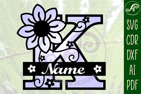 Flower Capital Monogram Letter K SVG