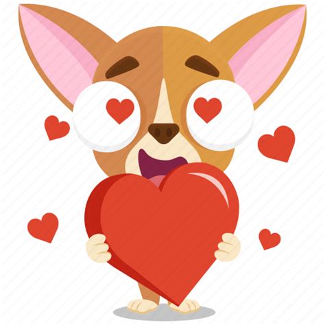 Chihuahua, emoji, emoticon, in, love, smiley, sticker icon - Download ...