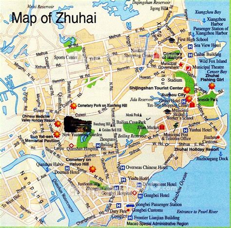 Zhuhai City Map, China: Tourist Attractions, Metro, Streets, Hotels and ...