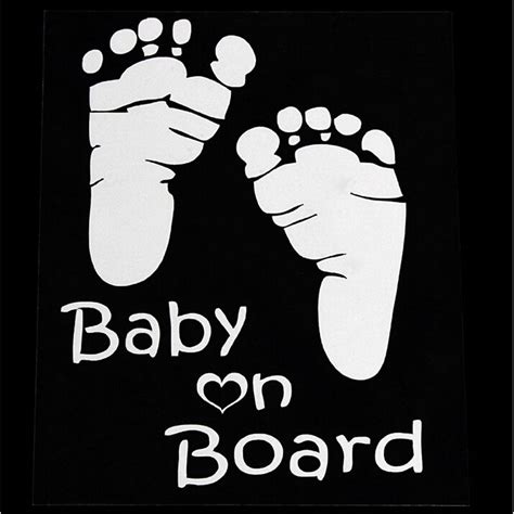 1PCS New Design Cute Letter Baby On Board Baby Footprints Stickers ...