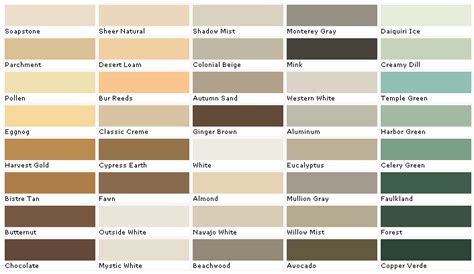 Olympic Solid Wood Stain Colors - Fence and Deck Stains - Color samples for decks and fences.