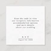 Elegant QR Code Wedding Website Enclosure Card | Zazzle
