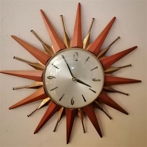 Vintage wall clock, England 1960s | #124411