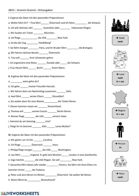 Präpositionen online activity for Grade 7 8 9. You can do the exercises online or download the ...