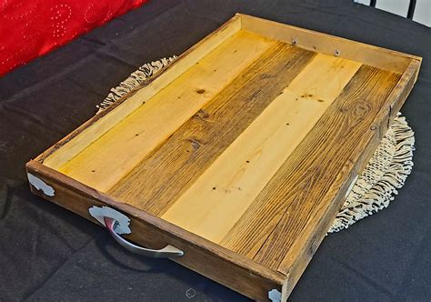 Serving Tray, Handles, Hand Crafted Tray, Tea Tray, Rustic Tray, Unique Serving Tray, Coffee ...