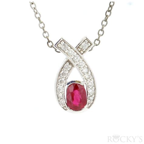 White Gold Ruby Pendant