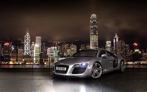 HD wallpaper: Audi R8 City Skyline Night HD, cars | Wallpaper Flare