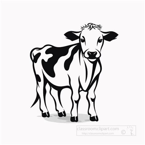 Animal Outline Clipart-cow black outline clip art