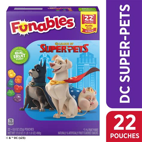 Funables Fruit Flavored Fruit Snacks DC Superpets, 17.6 oz, 22ct - Walmart.com