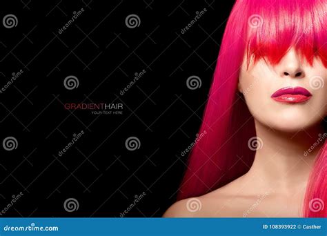 Fashion Model Girl with a Long Gradient Hair. Hair Color Beauty Stock Photo - Image of colored ...