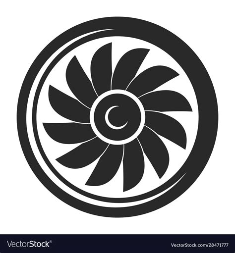 Turbine icon machine for producing continuous Vector Image