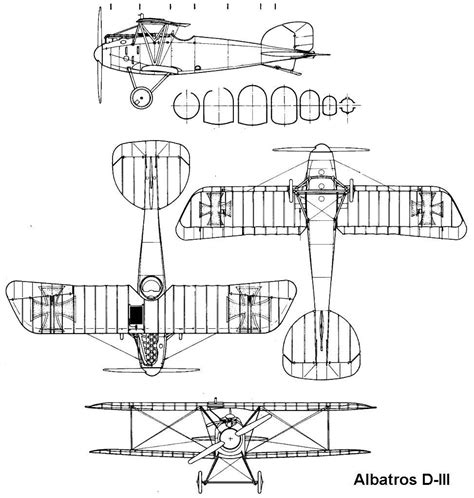 Albatros D.III Blueprint - Download free blueprint for 3D modeling