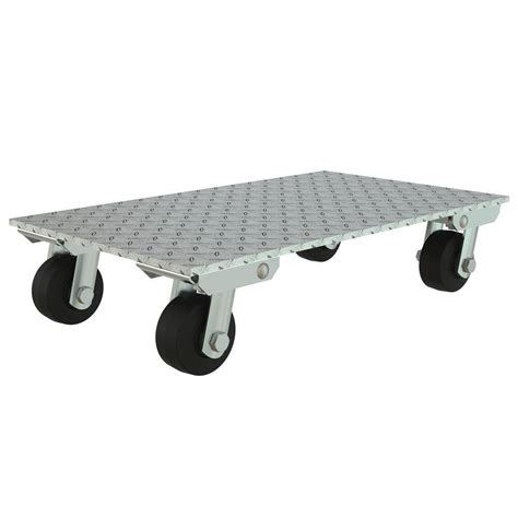 Vestil 16 in. x 27 in. Aluminum 1200 lbs. Capacity Dolly Rubber Wheels PDA-1627-R-S