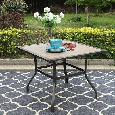 37"x37" Square Patio Dining Table With Umbrella Hole - Captiva Designs : Target