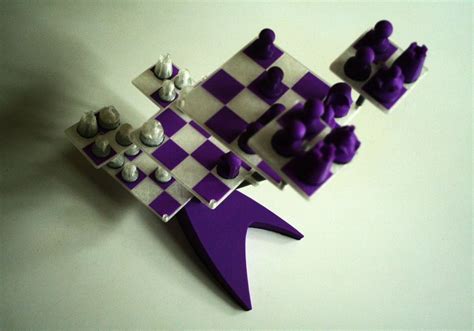 Portable Star Trek 3D Chess with Low Profile Pieces by alan_one. | Chess board, 3d chess, Chess