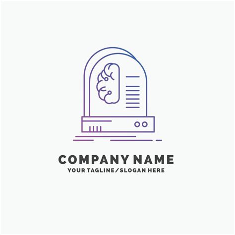 Ai. brain. future. intelligence. machine Purple Business Logo Template. Place for Tagline ...