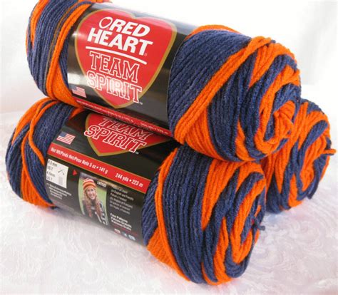 Red Heart Super Saver Team Spirit yarn ORANGE NAVY by crochetgal