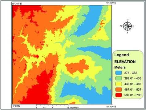 Elevation thematic map. | Download Scientific Diagram