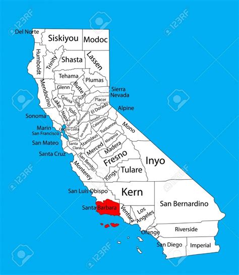 Map Of California Showing Santa Barbara - Printable Maps