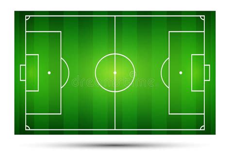 Football Field, Soccer Field Set with Football Ball. Perspective Vector Illustration Stock ...