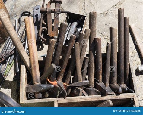 Forging Tools, Blacksmith Equipment Stock Image - Image of medieval, hammer: 115174515