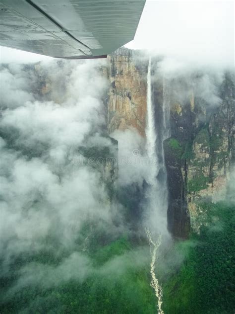 Aerial View of Angel Falls from Aeroplane Window Stock Image - Image of ...