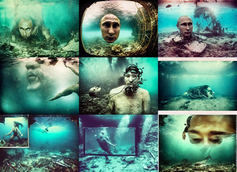 underwater photographs of vladimir putin close head | Stable Diffusion ...