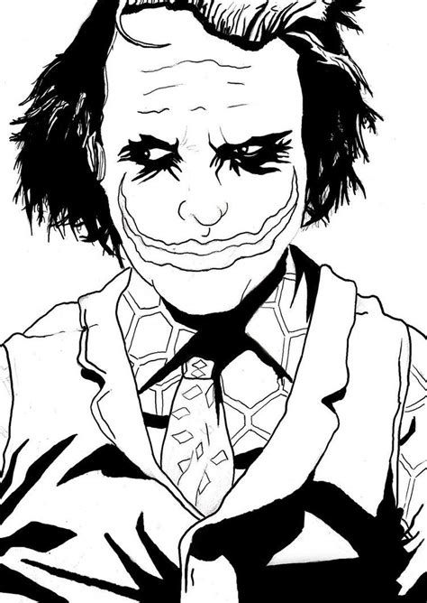 The Joker Black And White Drawing