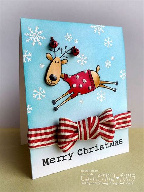 Merry Christmas Reindeer card | Reindeer card, Christmas card crafts ...