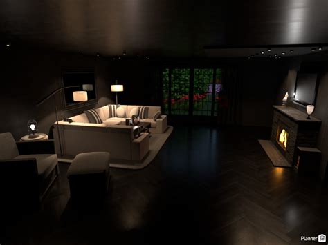 Cozy Dark Living Room - Free Online Design | 3D House Ideas - ESK by ...