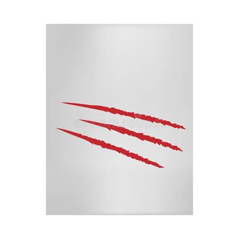 Gray Canvas with Three Red Bloody Claw Marks Flat Style Stock Vector - Illustration of animal ...