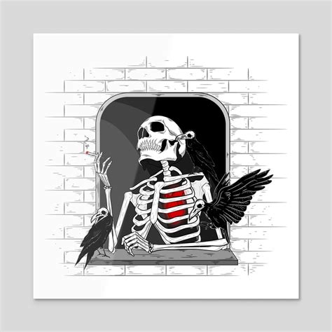 Skeleton Smoking 2, an art print by Notfoundartwork - INPRNT